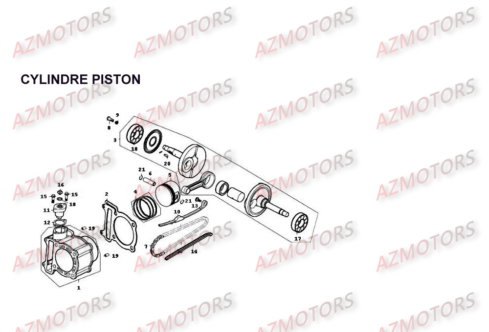 Cylindre Et Piston KYMCO PEOPLE S I 200 – 2007-2009 – D12000 – Pièce Moto D’occasion En Bon état